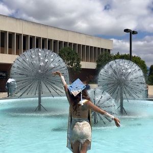 Nude Sheer and White Lace Long Sleeve Dress